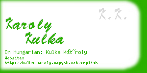 karoly kulka business card